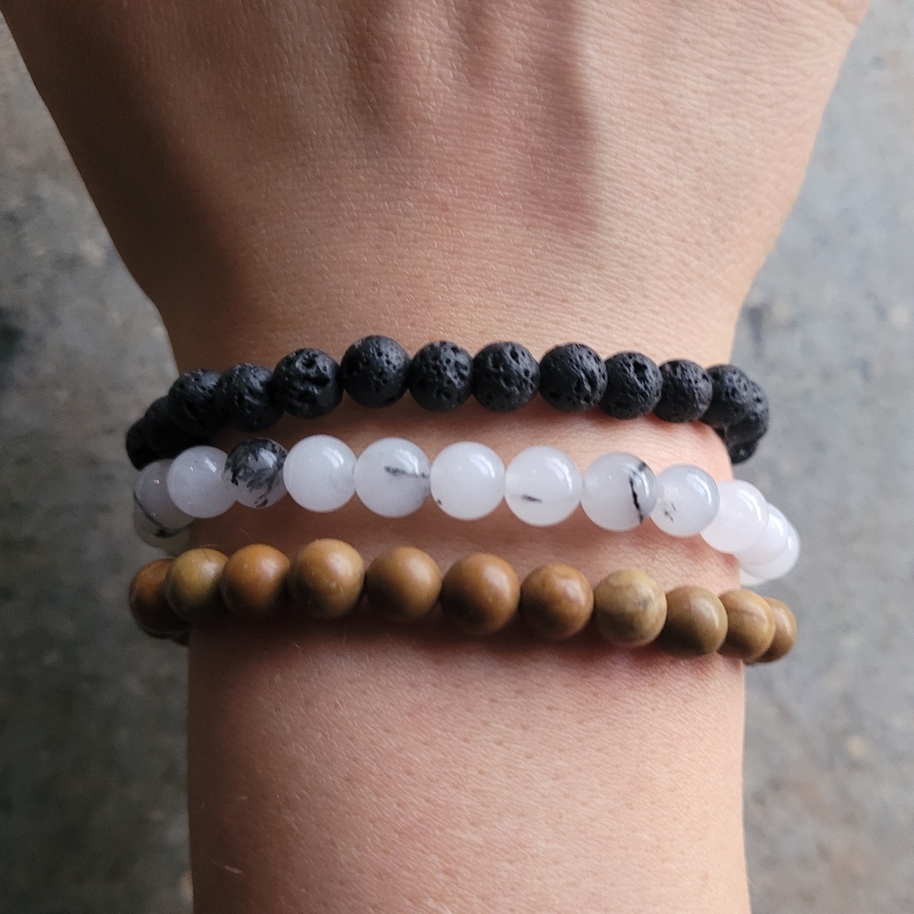 Gemstone Bead Handmade Bracelet Set of 3